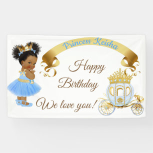 Prinzessin Baby Mädchen Karosse Blau Gold Banner