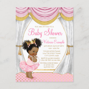 Prinzessin Baby Shower Einladung in Rosa und Gold 