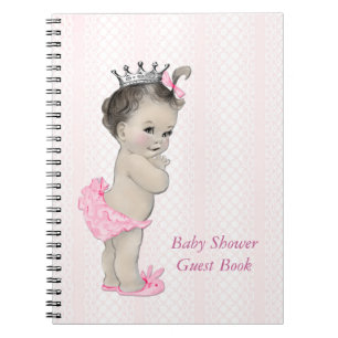 Prinzessin Baby Shower Gästebuch mit rosa Spitze Notizblock