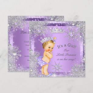 Prinzessin Baby Shower Lilac-Wunderland Blondes Ba Einladung