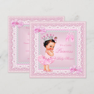 Prinzessin Baby Shower Mädchen Rosa Ballerina Brün Einladung