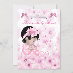 Prinzessin Baby Shower Mädchen Rosa Blumen Asiatis Einladung
