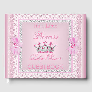 Prinzessin Baby Shower Mädchen Rosa Perlen Diadem Gästebuch