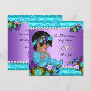 Prinzessin Baby Shower Mädchen Teal Blau Lila Dama Einladung