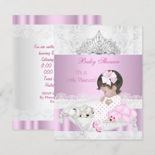 Prinzessin Baby Shower Mädchen Tiara Spitze Einladung