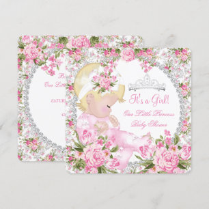 Prinzessin Baby Shower Mädchen Vintage Rose Floral Einladung