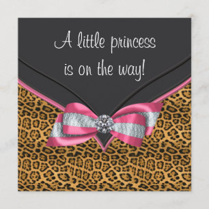 Prinzessin Baby Shower mit rosa Gepard Einladung
