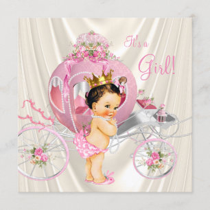 Prinzessin Baby Shower mit Rosa Gold und Elfenbein Einladung