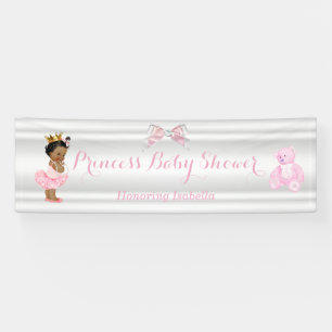 Prinzessin Baby Shower Pink Weiß Ethnisch Banner