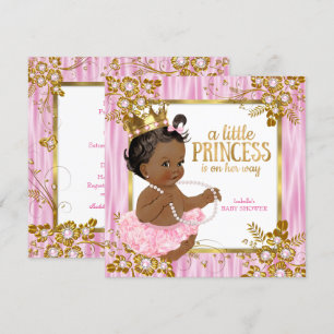 Prinzessin Baby Shower Rosa Seidenblumen Ethnisch Einladung