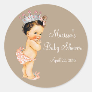 Prinzessin Baby Shower Runder Aufkleber