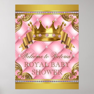 Prinzessin Baby Shower Schilder in Rosa Gold