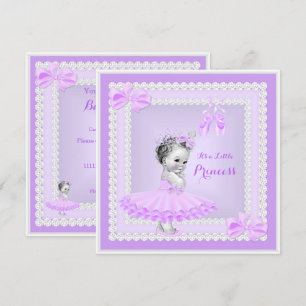 Prinzessin Baby Shower Süße Mädchen Lila Ballerina Einladung