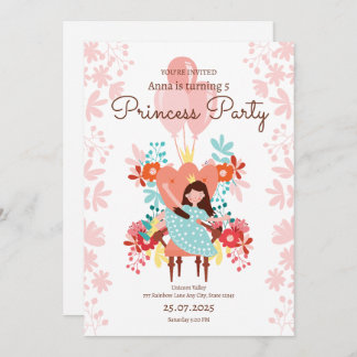 Prinzessin Birthday Einladung, Editierbare Prinzes Einladung