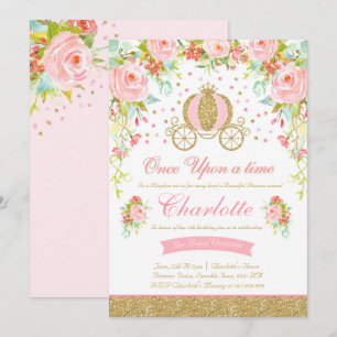 Prinzessin Birthday Einladung Gold Princess Party