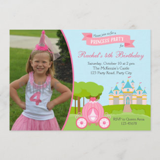 Prinzessin Birthday Einladung mit Foto (Burg)