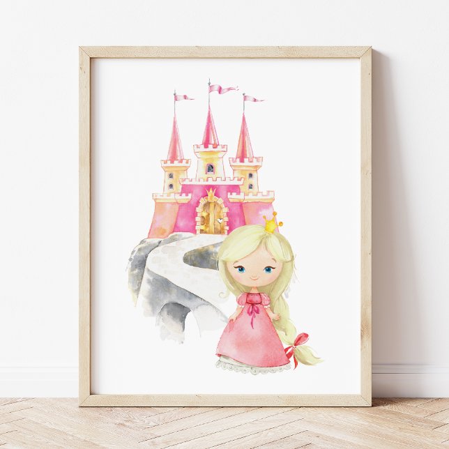 Prinzessin, Blonde Hair, Burg, Krone, Girl-Kinderz Fotodruck (Von Creator hochgeladen)