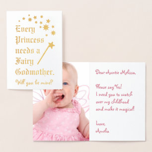 Prinzessin braucht eine Märchengott Foto Gold Star Folienkarte