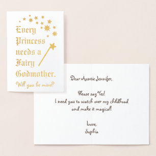 Prinzessin braucht einen Zauberstab der guten Fee  Folienkarte