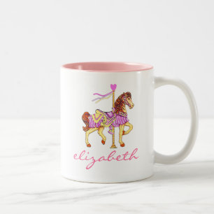 Prinzessin Carousel Pferd-Personalisiert Zweifarbige Tasse