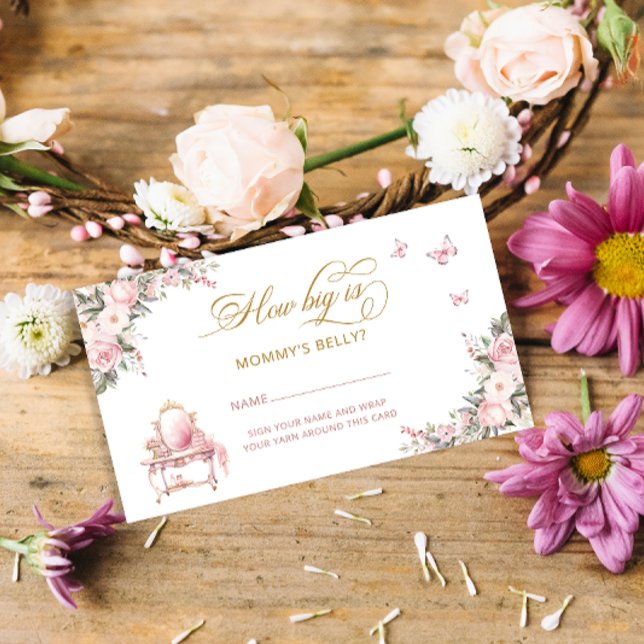 Prinzessin Carriage Floral Wie groß ist Mommys Bau Begleitkarte (Von Creator hochgeladen)