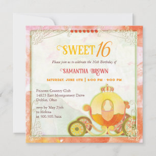 Prinzessin Carriage Sweet 16 Geburtstagsparty Einladung