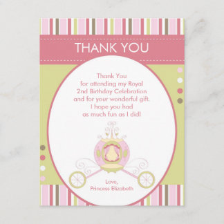 Prinzessin Carriage Thank You Card (flach) Dankeskarte