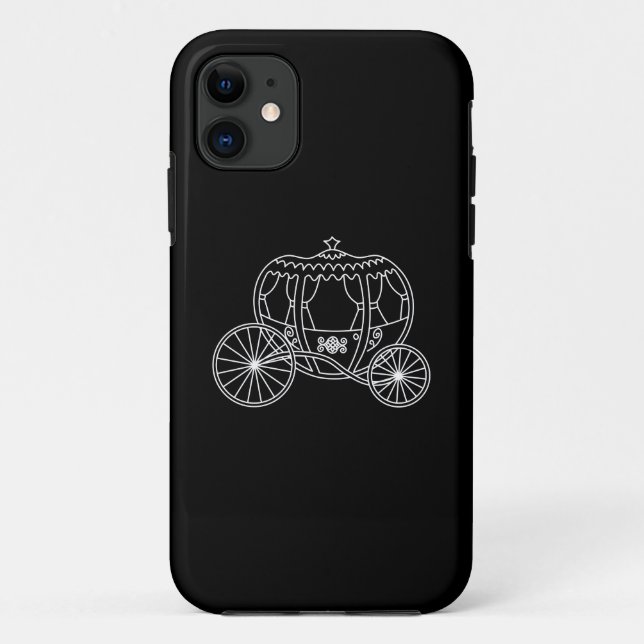 Prinzessin Carriage, weiß auf Schwarzem Case-Mate iPhone Hülle (Rückseite)