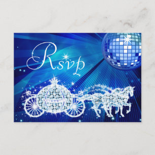Prinzessin Coach u. Pferde u. Disco-Ball UAWG RSVP Karte