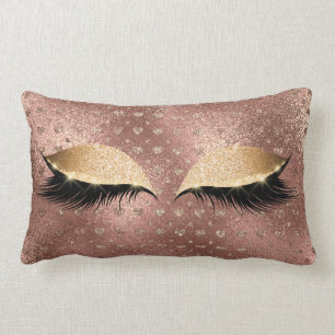 Prinzessin Copper Rose Gold Glitzer Lashes Lendenkissen
