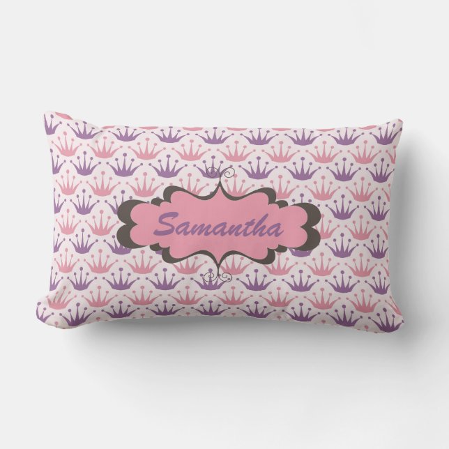 Prinzessin Crown Personalized Pillow Cushion Lendenkissen (Vorderseite)