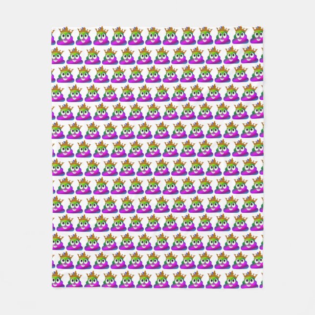Prinzessin Crown Rainbow Emoji Poop Fleecedecke (Vorderseite)