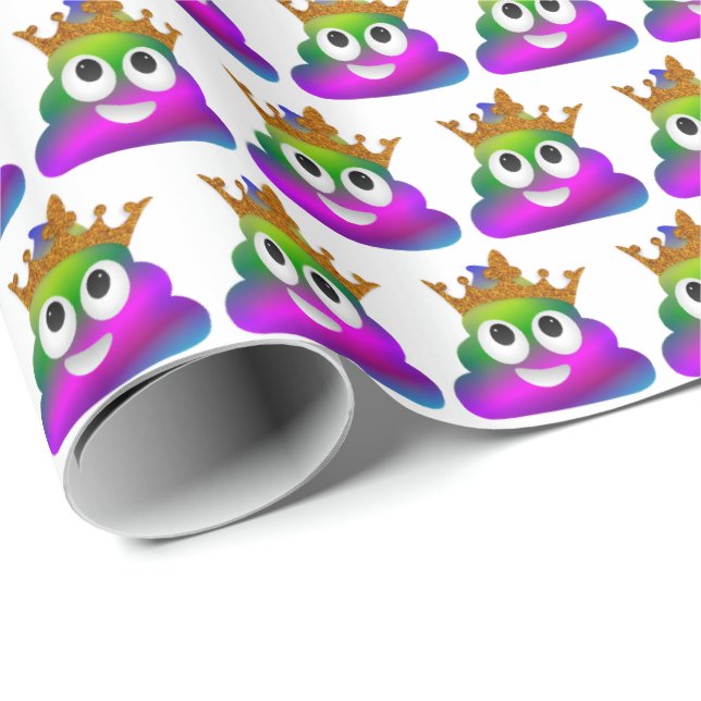 Prinzessin Crown Rainbow Emoji Poop Geschenkpapier (Rolleneckpunkt)