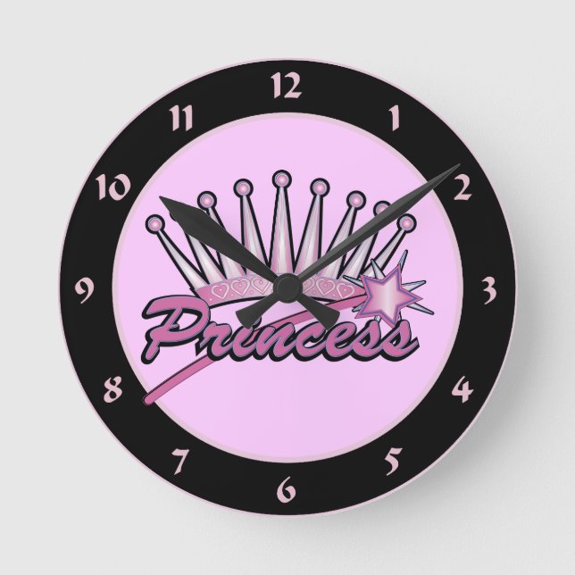 Prinzessin Crown Runde Wanduhr (Vorderseite)