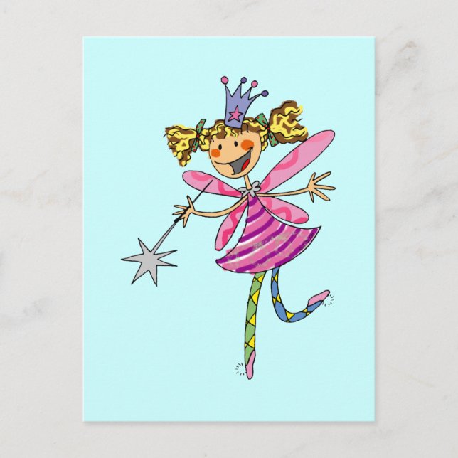 Prinzessin der rosa Fee Postkarte (Vorderseite)