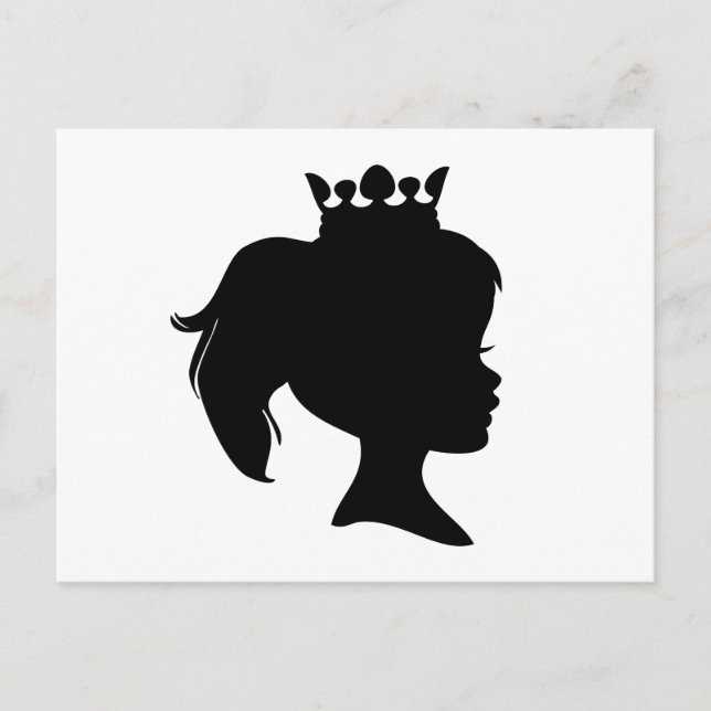 Prinzessin der Schwarzen Silhouette T - Shirt und  Postkarte (Vorderseite)
