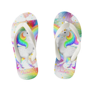Prinzessin der WaldSternexplosion Rainbow Unicorn Kinderbadesandalen