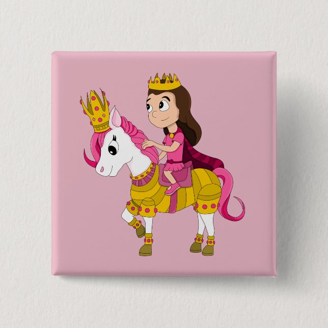 Prinzessin des niedlichen Cartoon Button (Vorderseite)