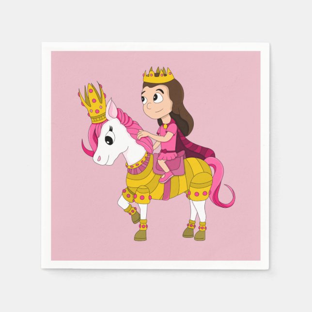 Prinzessin des niedlichen Cartoon Serviette (Vorderseite)