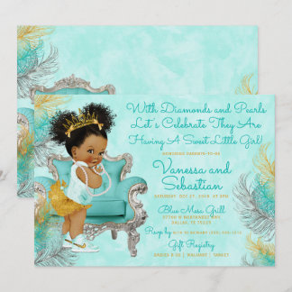 Prinzessin Diamonds and Pearls Baby Dusche Einladung