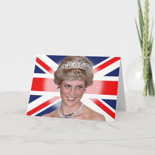 Prinzessin Diana Union Jack Feiertagskarte (Vorderseite)
