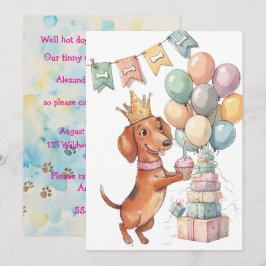 Prinzessin Doxie Digitale Download-Party-Einladung Einladung