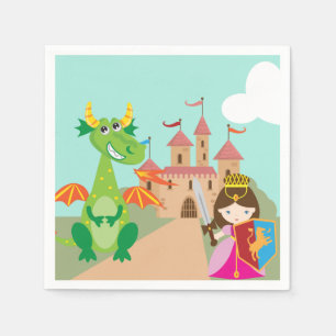 Prinzessin Dragon und Ritter Serviette