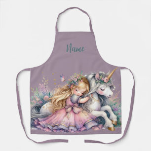 Prinzessin Einhorn Pastell Märchen Fantasy Lavende Schürze