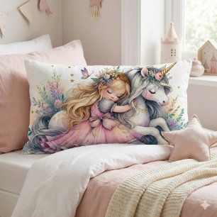 Prinzessin Einhorn Pastell Märchen Fantasy Lendenkissen