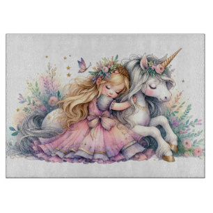 Prinzessin Einhorn Pastell Märchen Fantasy Schneidebrett