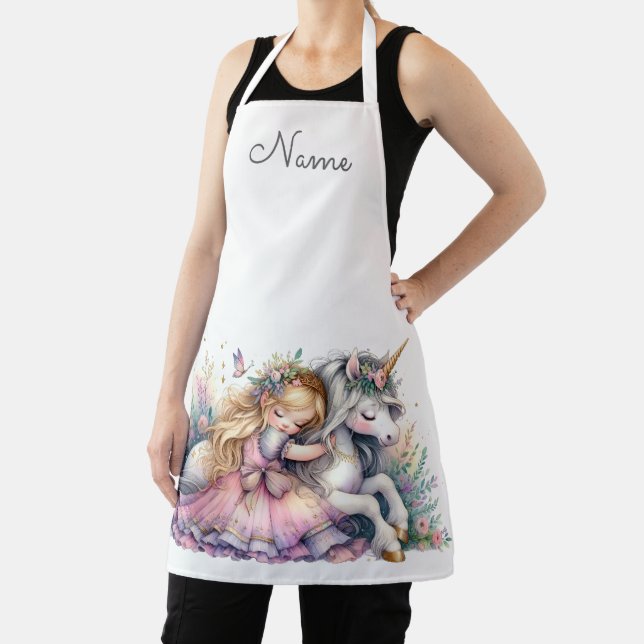 Prinzessin Einhorn Pastell Märchen Fantasy Schürze (InSitu)