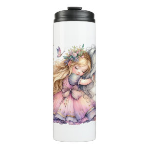 Prinzessin Einhorn Pastell Märchen Fantasy Thermosbecher