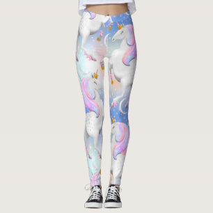 Prinzessin Einhorn Pink und Blau Nacht Leggings