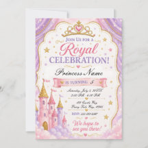 Prinzessin Einladung Rosa Lavendel